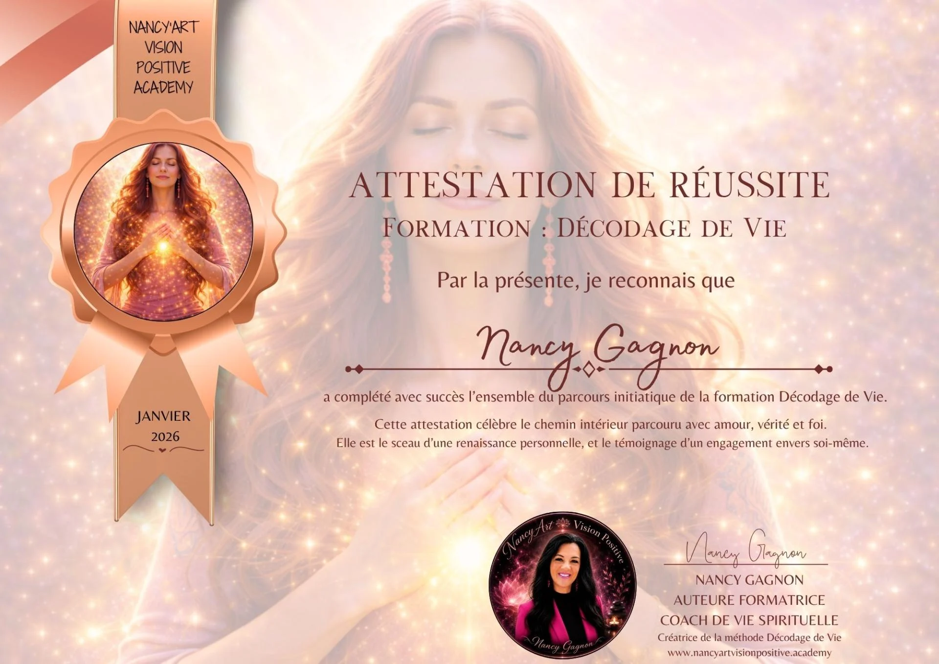 Attestation decodage de vie par nancy gganon